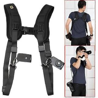 Dobbelt skulderrem Sele Kamerastrop DSLR SLR Sling