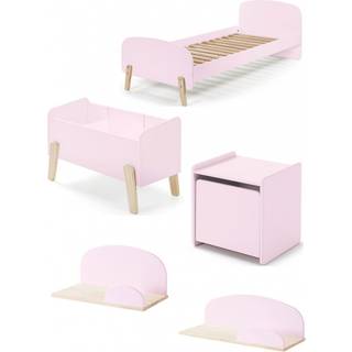 Børneseng sæt 90 x 200 cm – Kiddy, lyserød