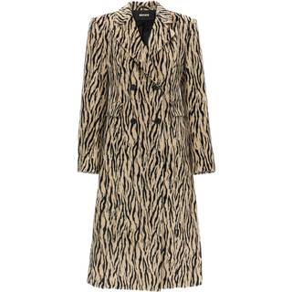 Rotate Printed double-breasted faux fur coat - multicoloured - L