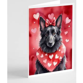 Caroline's Treasures DAC5280GCA7P Belgisk fårehund My Valentine lykønskningskort Pakke med 8 blanke kort med konvolutter, finurlig A7 Størrelse 5