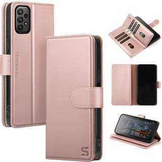 Shieldtop Kompatibel med Samsung Galaxy A32 5G Pung-etui med kortholder RFID-blokerende PU-ldertelefontaske Folio Flip Stdsikker TPU-beskyttels