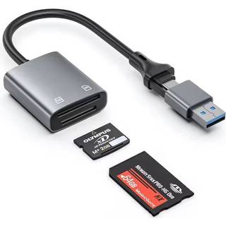 NÖRDIC USB-C/USB-A kortlæser 2 slots MS, xD UHS-I