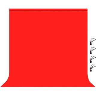 Fotobaggrund m. Klemme 2 x 2 m - Rød