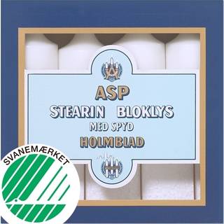 ASP-Holmblad Bloklys 3,8x11cm, hvid, 4stk, m/spyd