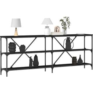 Konsolbord Med Hylde Andet Sort Eg 180 X 30 X 75 Cm