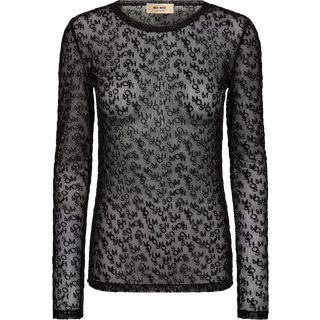 Loretta Mono Mesh Bluse, Black, S