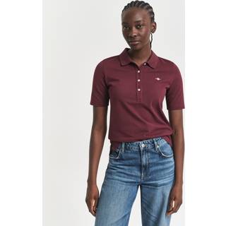 GANT Dame Shield piqué poloskjorte (L) Rød Lyserød