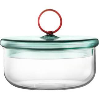 Muurla Loop lav skål med låg Ø15 cm Klar-teal-amber