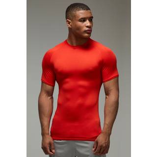 Mens Red Man Active Lightweight Essentials Gym Muscle Fit Raglan T-shirt