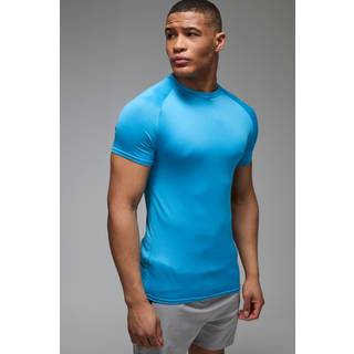 Mens Blue Man Active Lightweight Essentials Gym Muscle Fit Raglan T-shirt