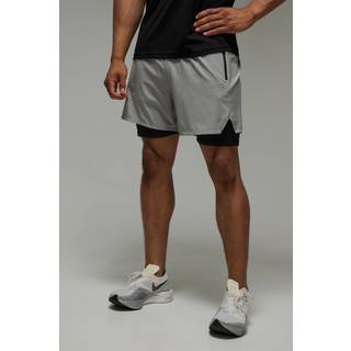 Mens Light Grey Man Active Stretch Woven 2in1 Shorts