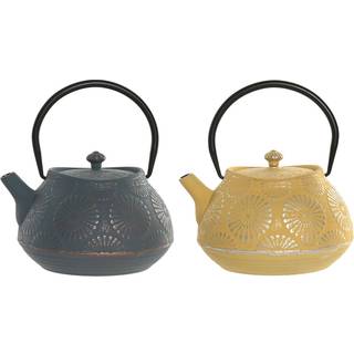 Tekande Home ESPRIT Gul Turkisblå Rustfrit stål Jern 1,2 L (2 enheder)