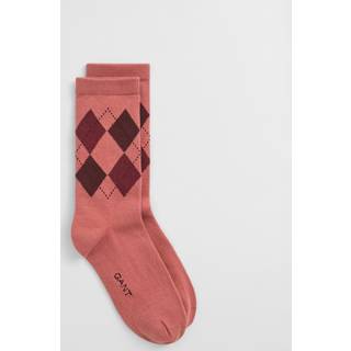 GANT Dame Ternede argyle sokker (39-41) Rød Lyserød