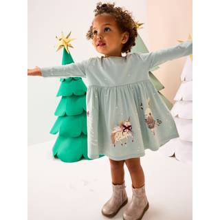 Next Langærmet Jule Kjole med figurer (3mdr.-7år) - 62-68cm (3-6 måneder)