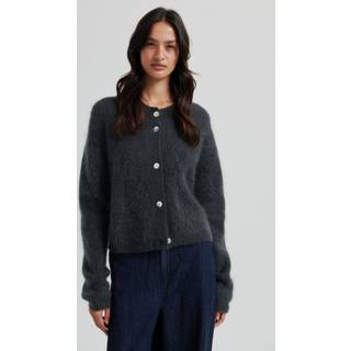 Second Female - Andrea Knit Rib LS Cardigan 60126 - 7037 Volcanic Ash
