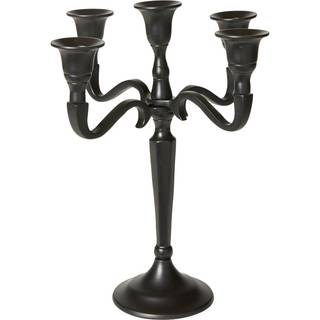 Lysestage Med 5 Arme - 27 cm - Sort