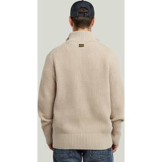 Essential Half Zip Knit - Beige - Men