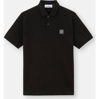 Stone Island Organic Cotton Pique Polo Black