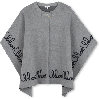 ChloÃ© Kids Logo cotton and wool cape - grey - Y 6