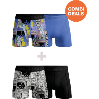 Heren 2+2-pack Boxershorts Print/Effen