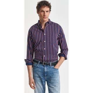 GANT Herre Regular fit dobby-stribet skjorte af twill (XL) PERSIAN Blå