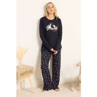 Lts Tall Navy Blue 'Sleepy Season' Slogan Pyjama Set Size 14-16