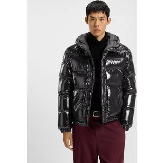 Dunjakke i vandafvisende, skinnende stof