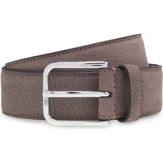 Bælte i italiensk nubucklæder med blankt dornspænde