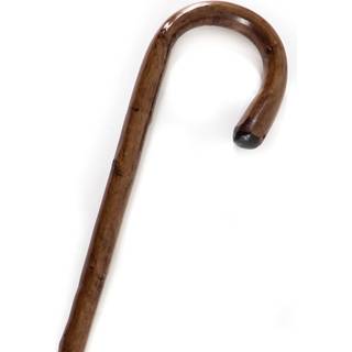 Rustik træstok med buet håndtag