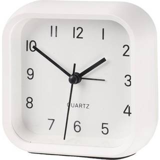 Batteridrevet analogt vækkeur Glocube - hvid