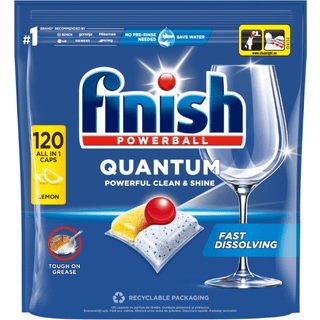 Finish Quantum Lemon 120 stk. – Kraftfuld Opvask og Strålende Glans