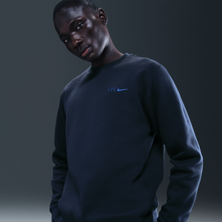 Chelsea FC Club Nike Football-sweatshirt med rund hals til mænd - blå - M