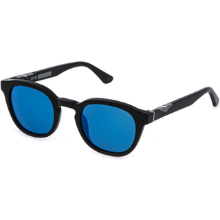 Police Mand SPLL82 703B Solbriller Acetat Sort Røg Pantos Normal Spejlvendt