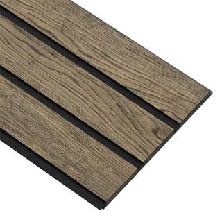 I-Wood Basic 3-lamel akustikpanel, sort olieret, sort filt og sort kerne, egefiner, 17 x 300 x 2400 mm