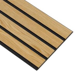 I-Wood Basic 4-lamel akustikpanel, klar olieret, sort filt og sort kerne, egefiner, 17 x 300 x 2400 mm