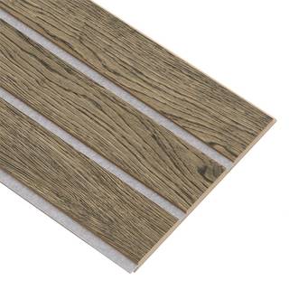 I-Wood Basic 3-lamel akustikpanel, sort olieret, grå filt og lys kerne, egefiner, 16 x 300 x 2780 mm