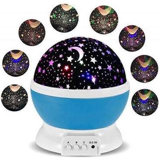 Baby Night Light Star Blue LED Light - MONDPALAST - 360 Rotation - USB Genopladelig