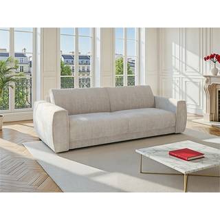 3-personers sovesofa ekspres i beige chenille stof - Liggemål 140 cm - 13 cm madras VOMERA fra Maison Céphy