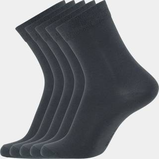 5 par mørkegrå bambus strømper