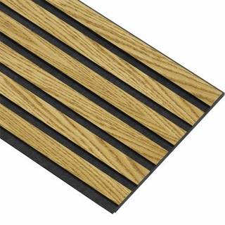 I-Wood Basic Original akustikpanel, brun olieret, sort filt og sort kerne, egefiner, 17 x 300 x 2780 mm