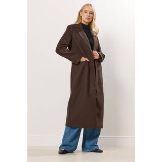 Lts Tall Chocolate Brown Longline Maxi Coat Size 12