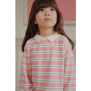 Spotty Polo, Blush Bound Stripe, 86 cm