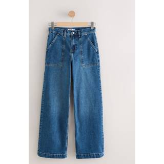 Next Dark Blue High Rise Utility Wide Leg Jeans