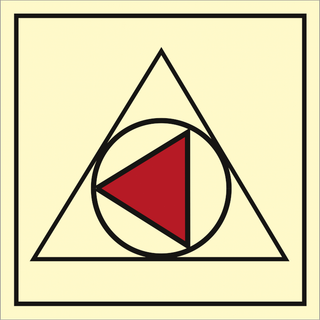 Fire control sign - Remote control for fire pump, IMO skibsskilt, 150x150 mm