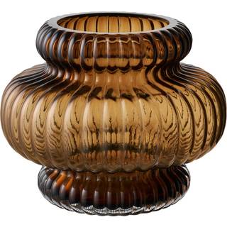 Vase, mundblæst glas - smoked brun