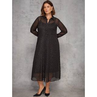 Live Unlimited Live Unlimited Black Lurex Button Through Midaxi Dress - 42