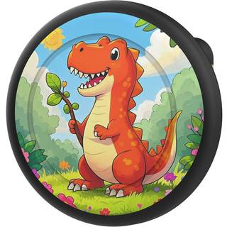 AirTag-holder med nål – sort med dinosaurprint