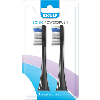 Ekulf Sonic PowerBrush black refill (2 stk)