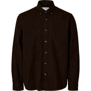 SELECTED HOMME SLHREGNOAH MIX BDWN LS SHIRT CAMP - Brun