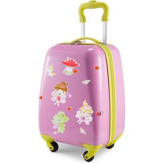 For Kids - Kindergepäck + reflektierende Aufkleber Feen, Kinderkoffer, Hartschalenkoffer für Kinder, Handgepäck, 24 Liter, Pink